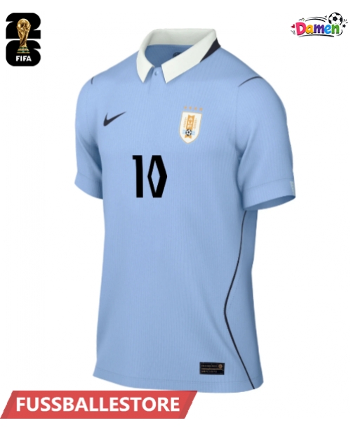 Günstige Uruguay Giorgian de Arrascaeta #10 Heimtrikot Damen WM 2026 Kurzarm